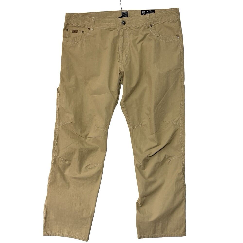 Kuhl Revolvr Mens Pants 42x32 Tan Patina Dye Cargo Hybrid Fabric